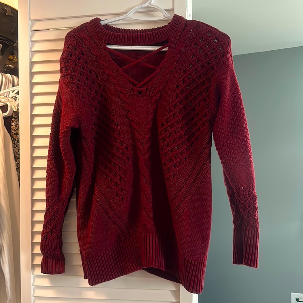 Red Knit Maurice’s Sweater.